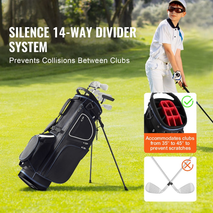 Golfcarttas met 14-delige orga - Golf Bag Stand Cart recensie en prijs