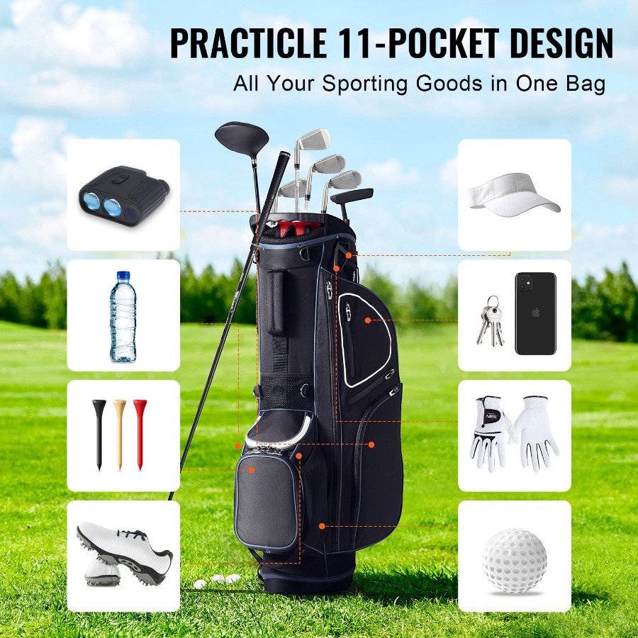 Golfcarttas met 14-delige orga - Golf Bag Stand Cart recensie en prijs