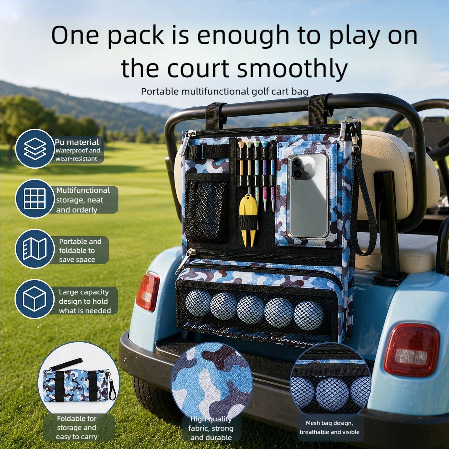 Opvouwbare golfopbergtas met m - Golf Bag Stand Cart recensie en prijs