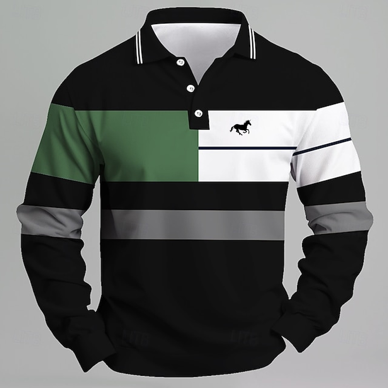 Gestreept herenpoloshirt met e - Golf Equipment Rental recensie en prijs