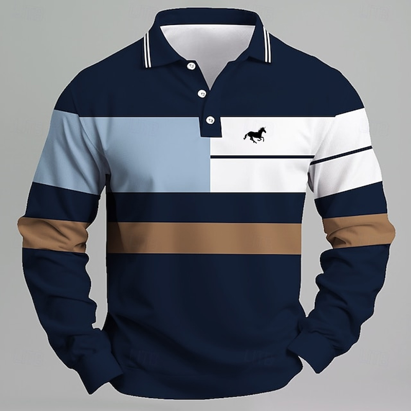 Gestreept herenpoloshirt met e - Golf Equipment Rental recensie en prijs
